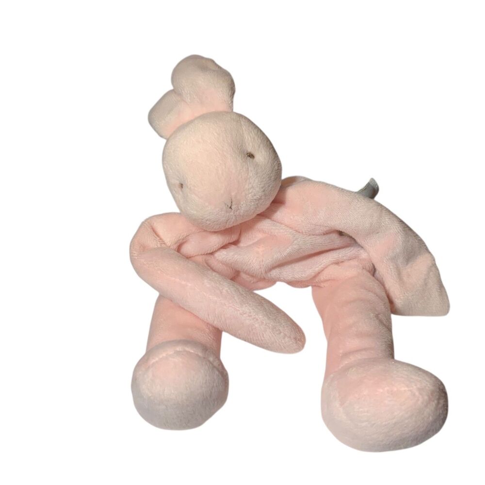 Bunnies by the Bay Blossom Pink Bunny Lovey Pacifier Holder Baby Toy Soft
